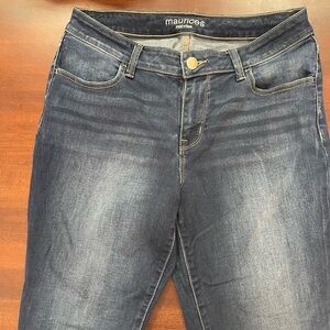 Dark wash mid rise jeans